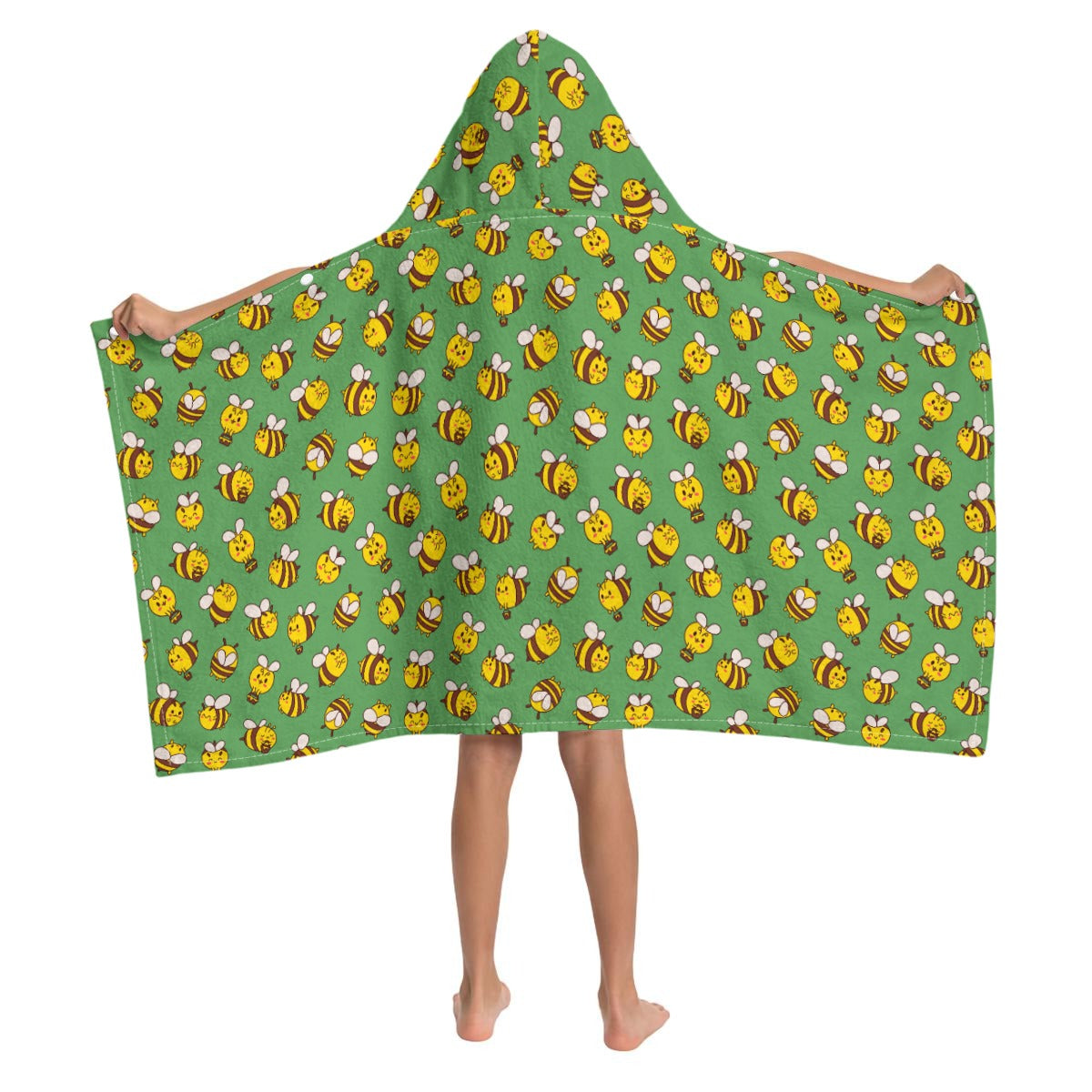 Busy Bees Kids Wrap Hooded Towel Poncho