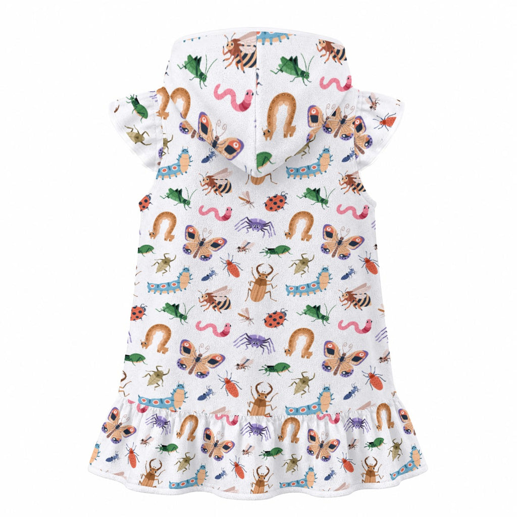 Cute Bugs Girl's Hooded Beach Cover-Up