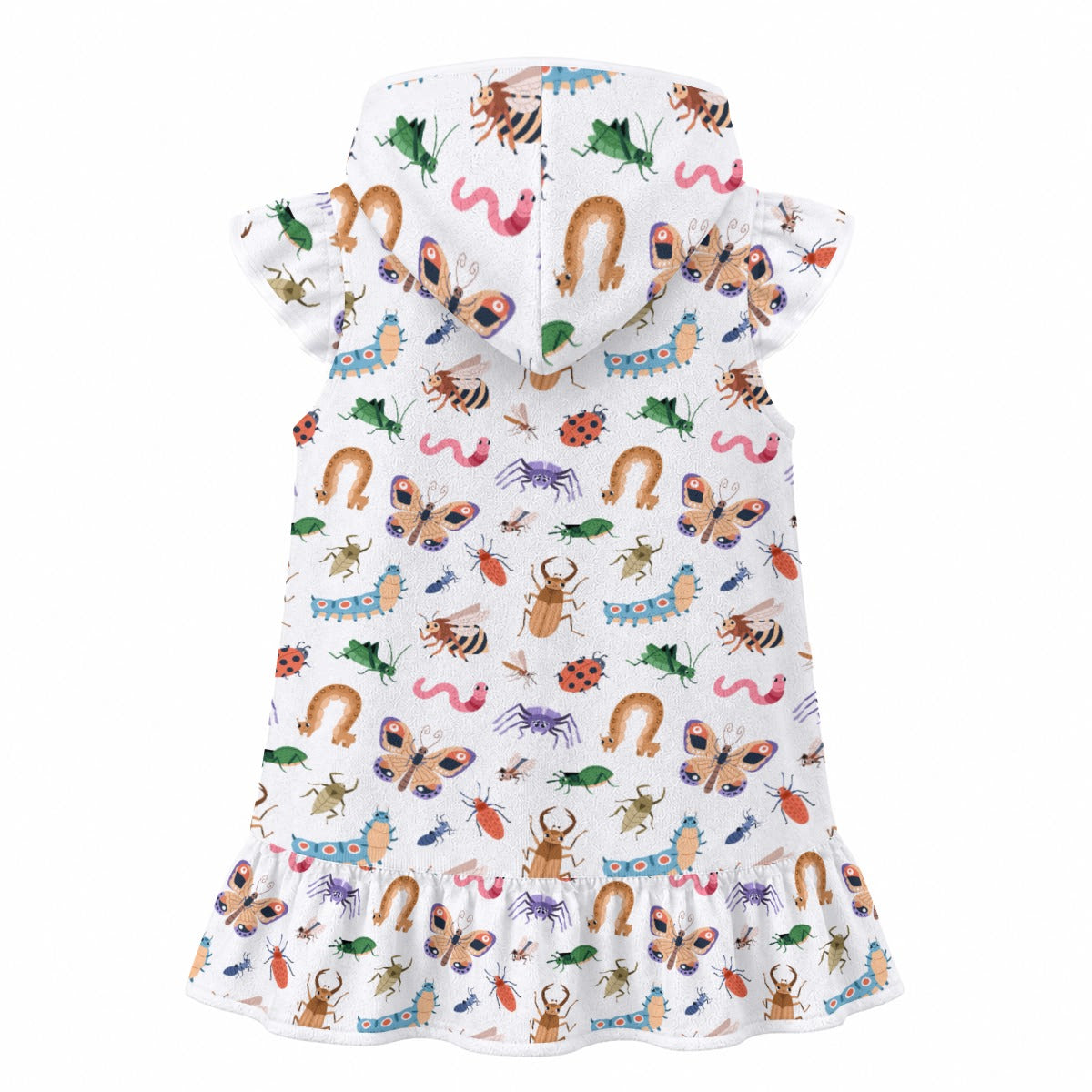 Cute Bugs Girl's Hooded Beach Cover-Up