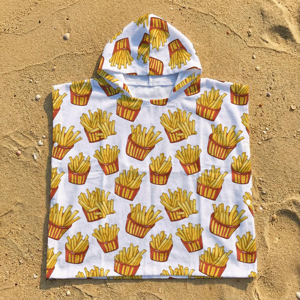 French Fries Kid's Hooded Towel Poncho