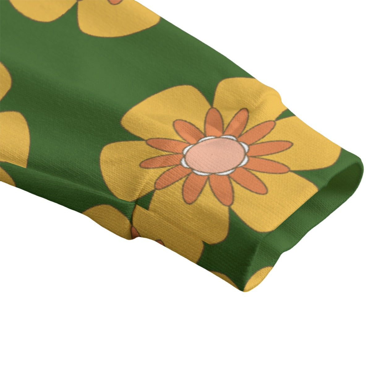 Yellow Flowers On Green Unisex V-neck Cardigan With Button Closure
