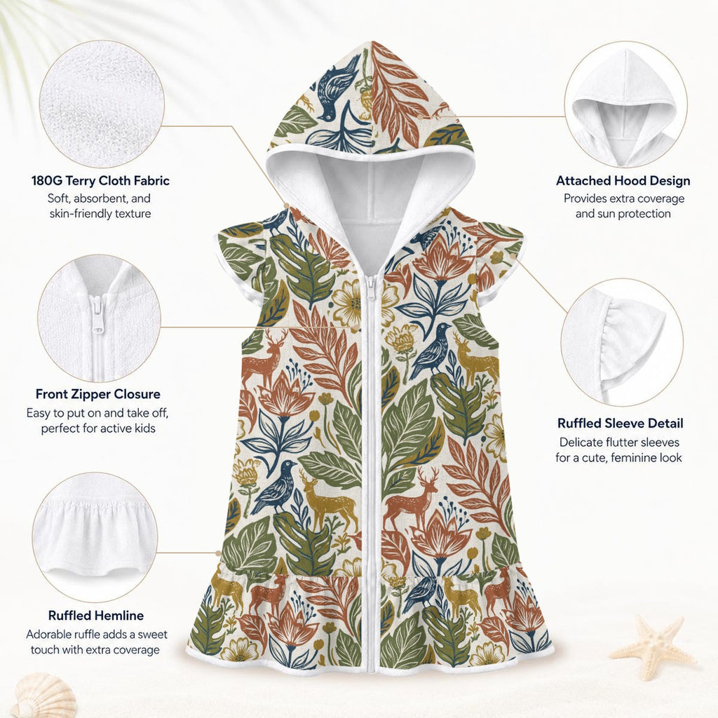 Wild And Free Girl's Hooded Beach Cover-Up