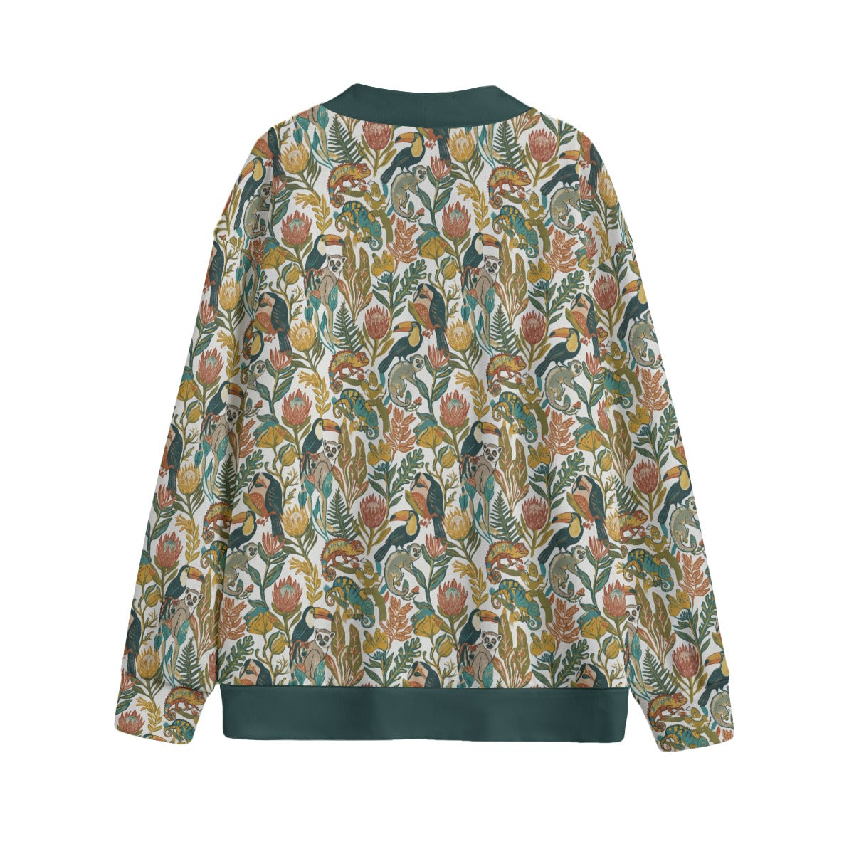Welcome To The Jungle Unisex V-neck Cardigan With Button Closure