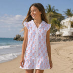 Axolotl Love Girl's Hooded Beach Cover-Up