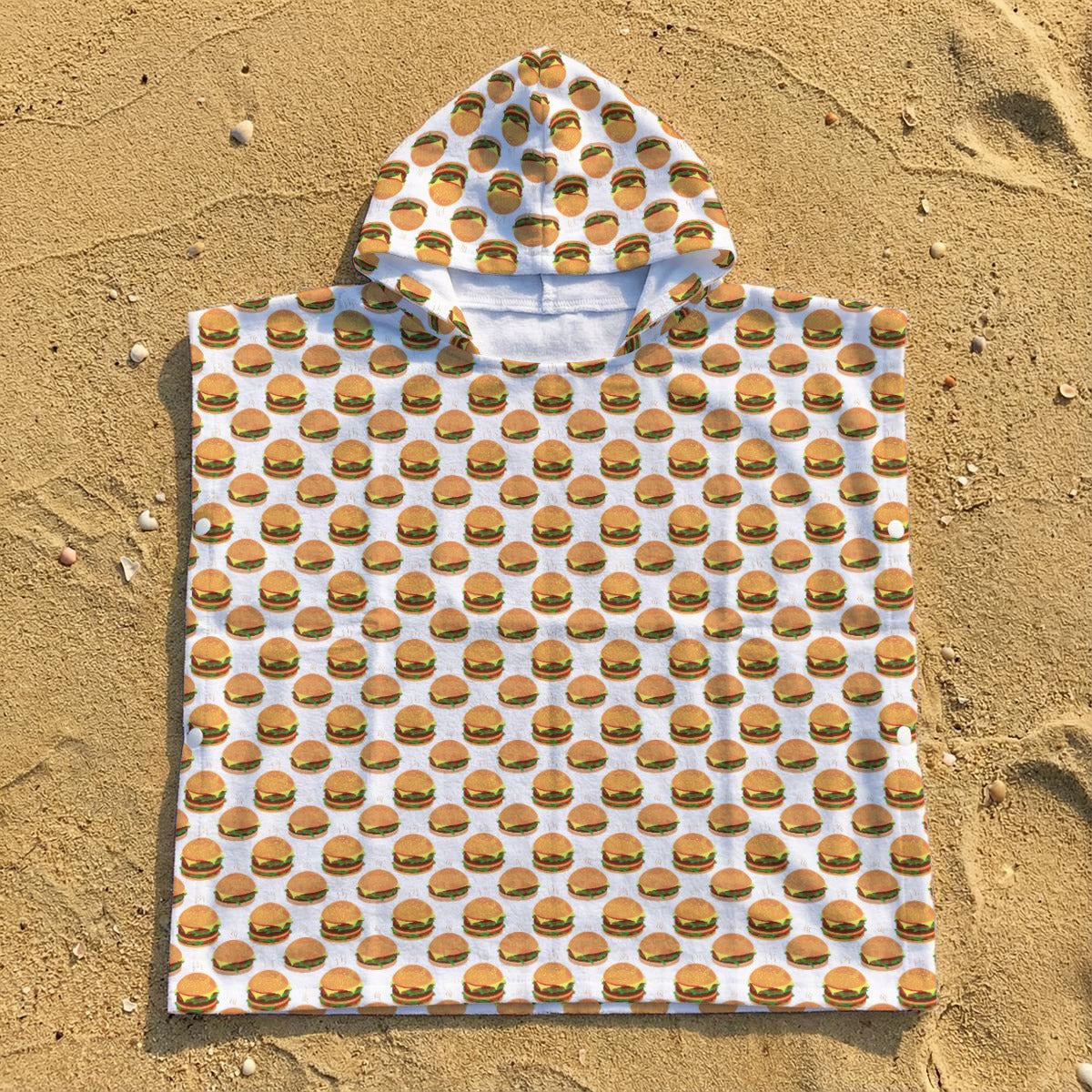 Hamburgers Kid's Hooded Towel Poncho