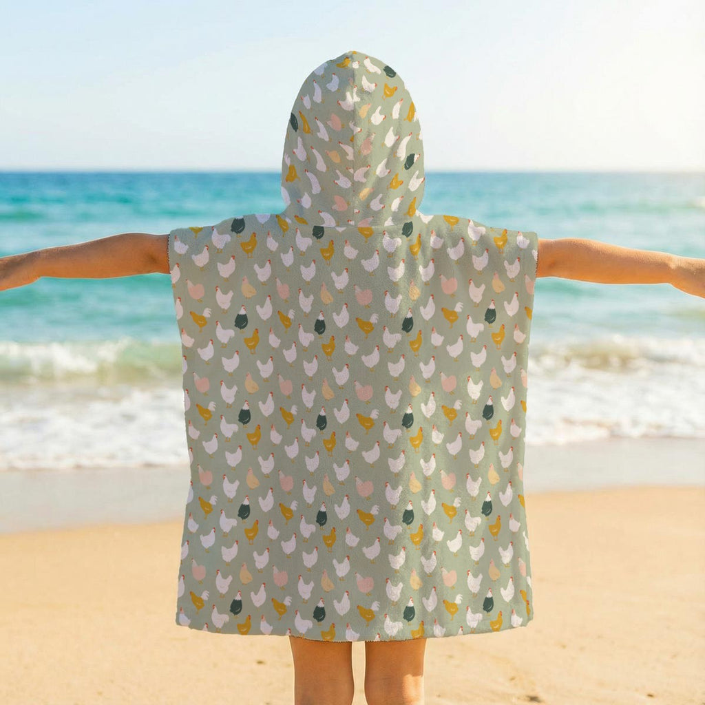 Chicken Life Kid's Hooded Towel Poncho