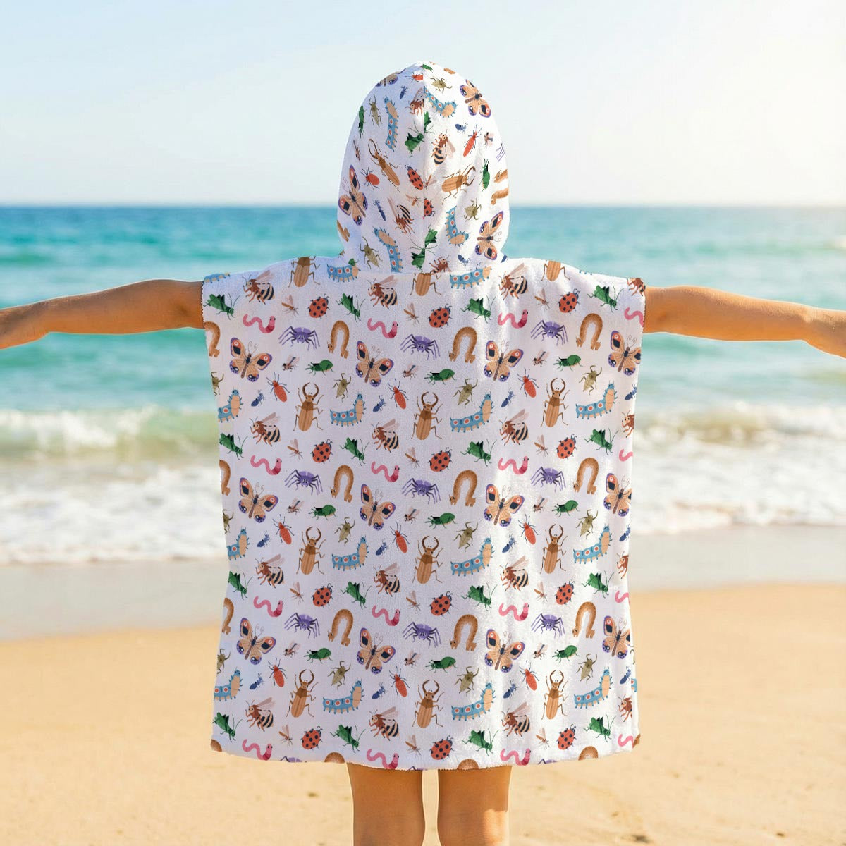 Cute Bugs Kid's Hooded Towel Poncho