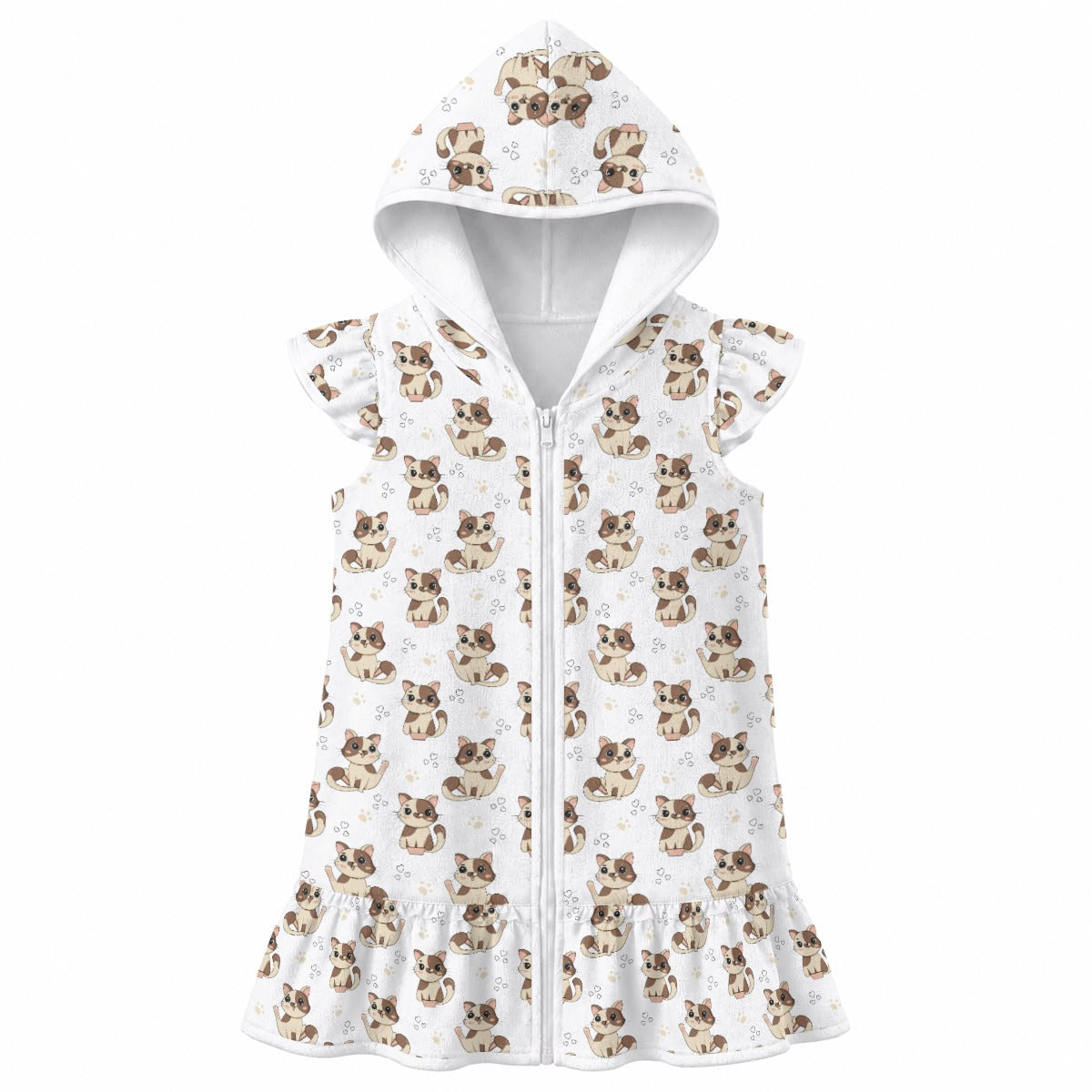 Cheeky Cats Girl's Hooded Beach Cover-Up