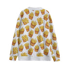 French Fries Unisex V-neck Cardigan With Button Closure