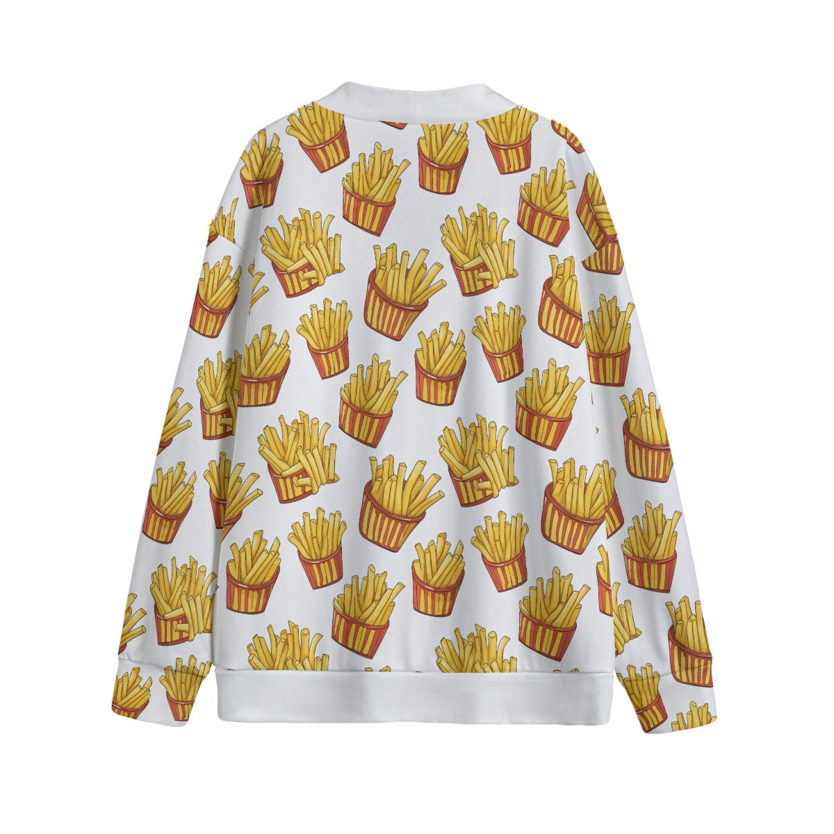 French Fries Unisex V-neck Cardigan With Button Closure