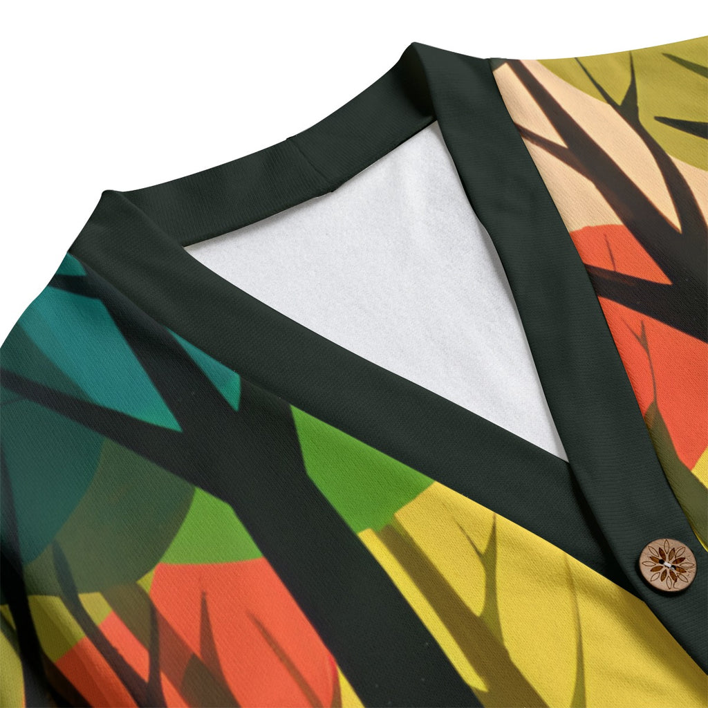 Into The Woods Unisex V-neck Cardigan With Button Closure