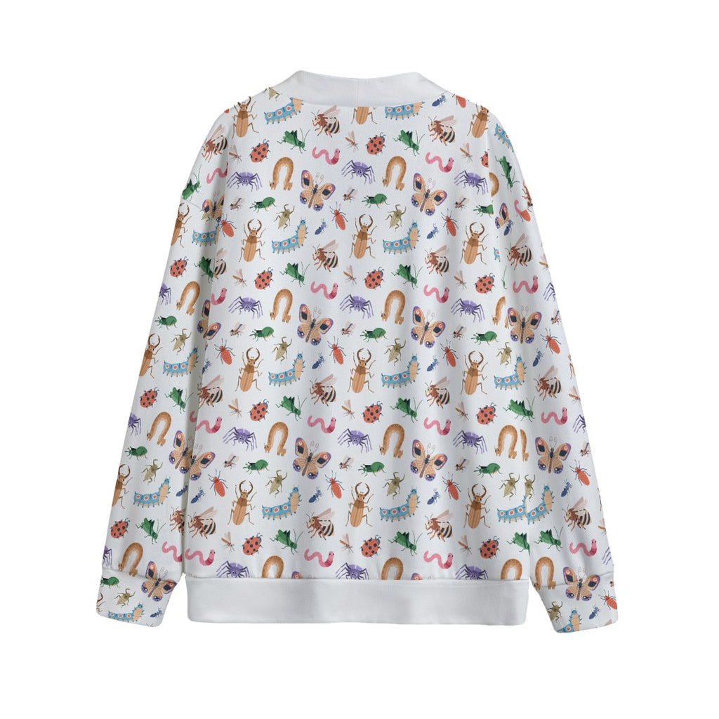 Cute Bugs Unisex V-neck Cardigan With Button Closure