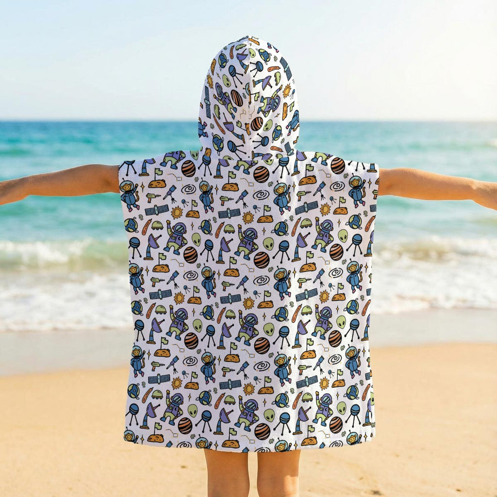 All About Space Kid's Hooded Towel Poncho
