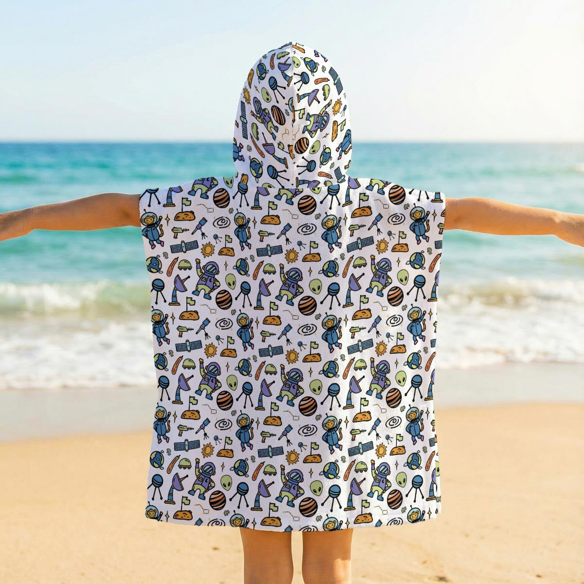 All About Space Kid's Hooded Towel Poncho