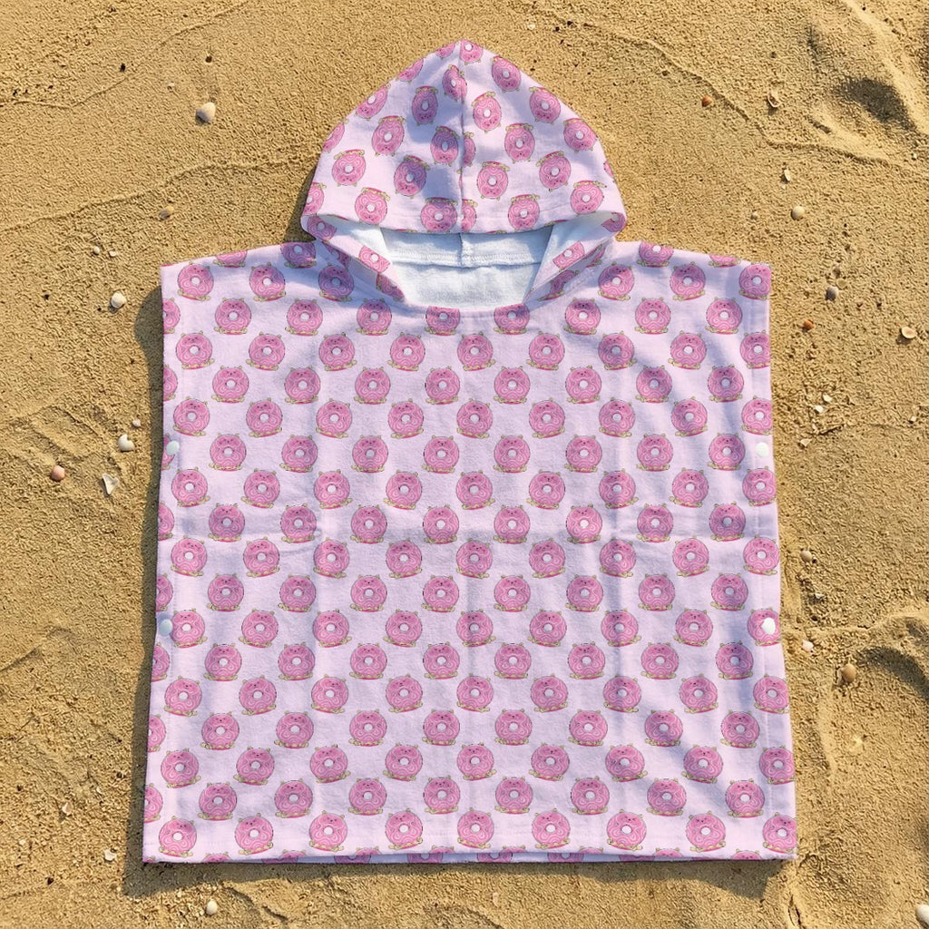 Cat Doughnuts Kid's Hooded Towel Poncho