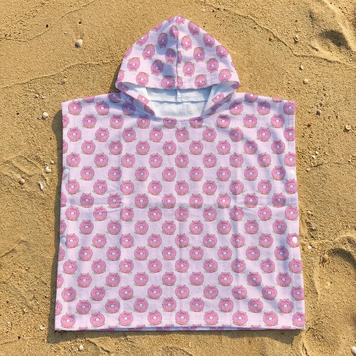 Cat Doughnuts Kid's Hooded Towel Poncho