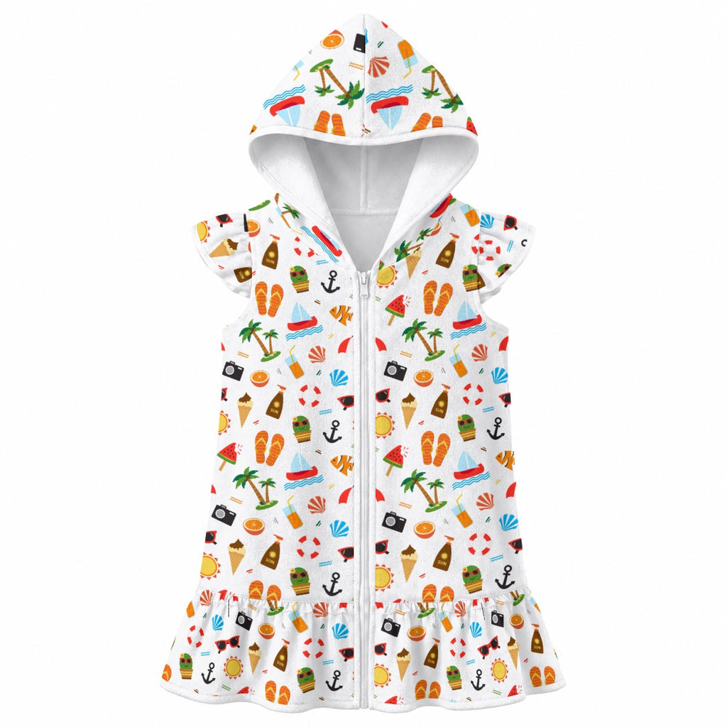 Beach Time Girl's Hooded Beach Cover-Up