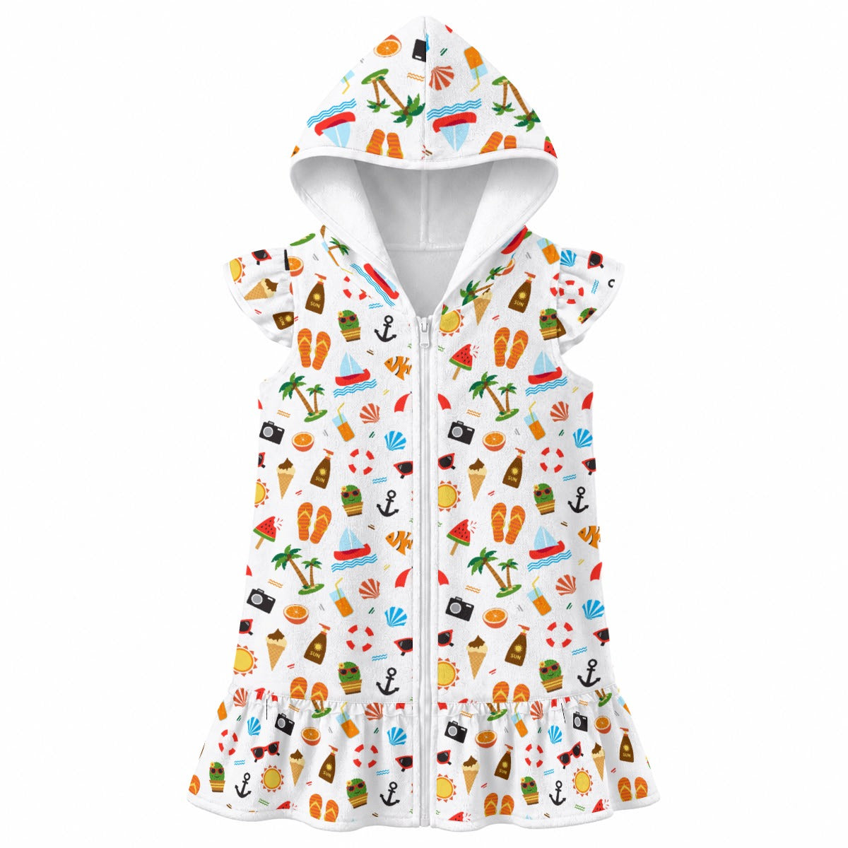 Beach Time Girl's Hooded Beach Cover-Up