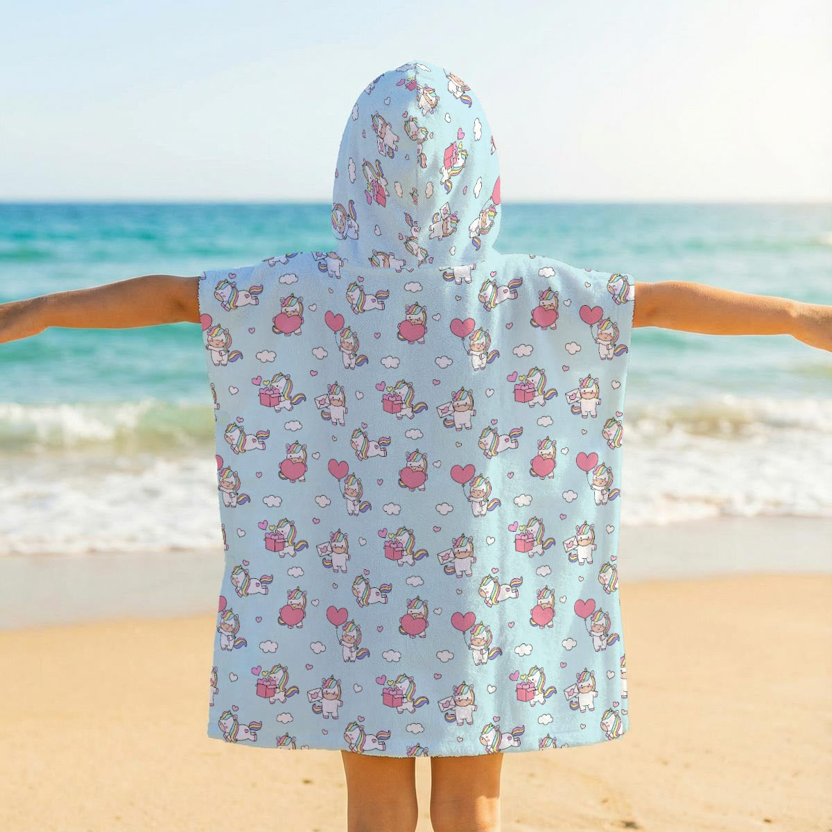 Rainbow Unicorn Kid's Hooded Towel Poncho