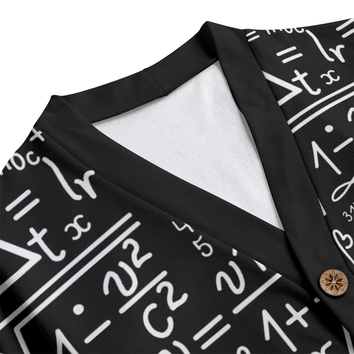 Mathematics Unisex V-neck Cardigan With Button Closure