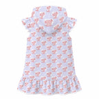 Axolotl Love Girl's Hooded Beach Cover-Up
