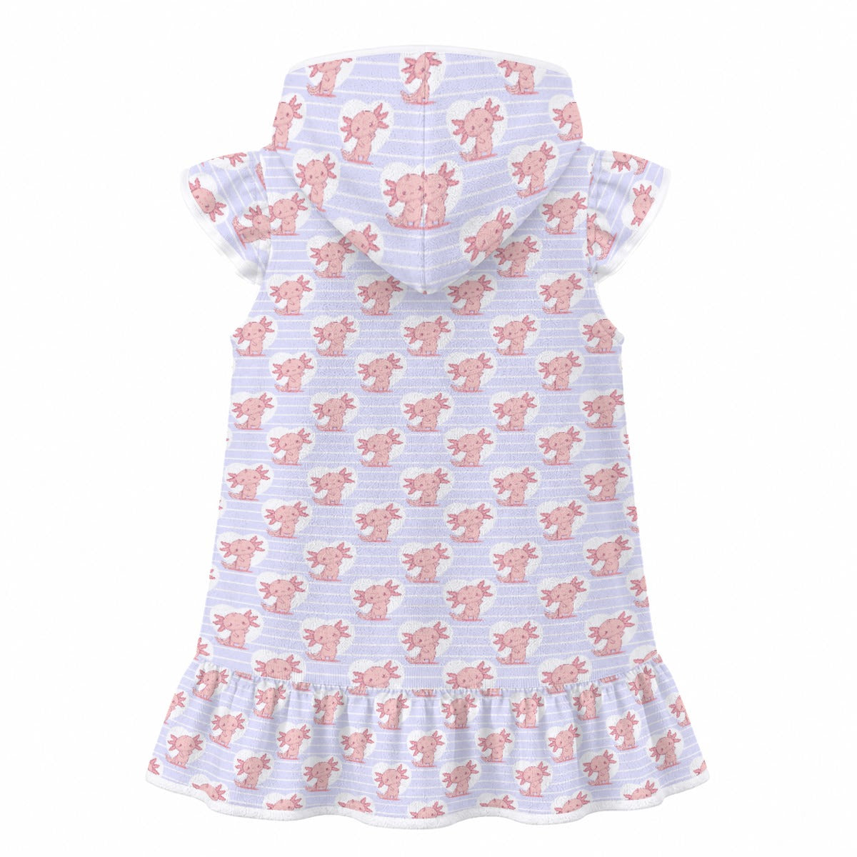 Axolotl Love Girl's Hooded Beach Cover-Up