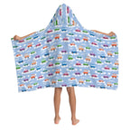Colourful Cars Kids Wrap Hooded Towel Poncho