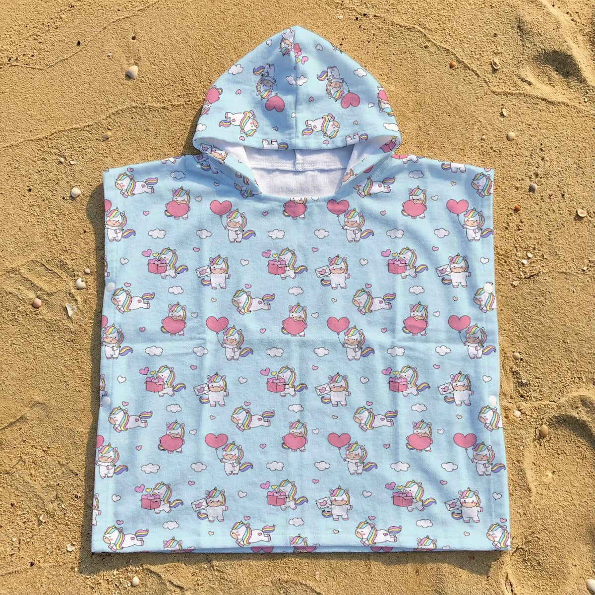 Rainbow Unicorn Kid's Hooded Towel Poncho