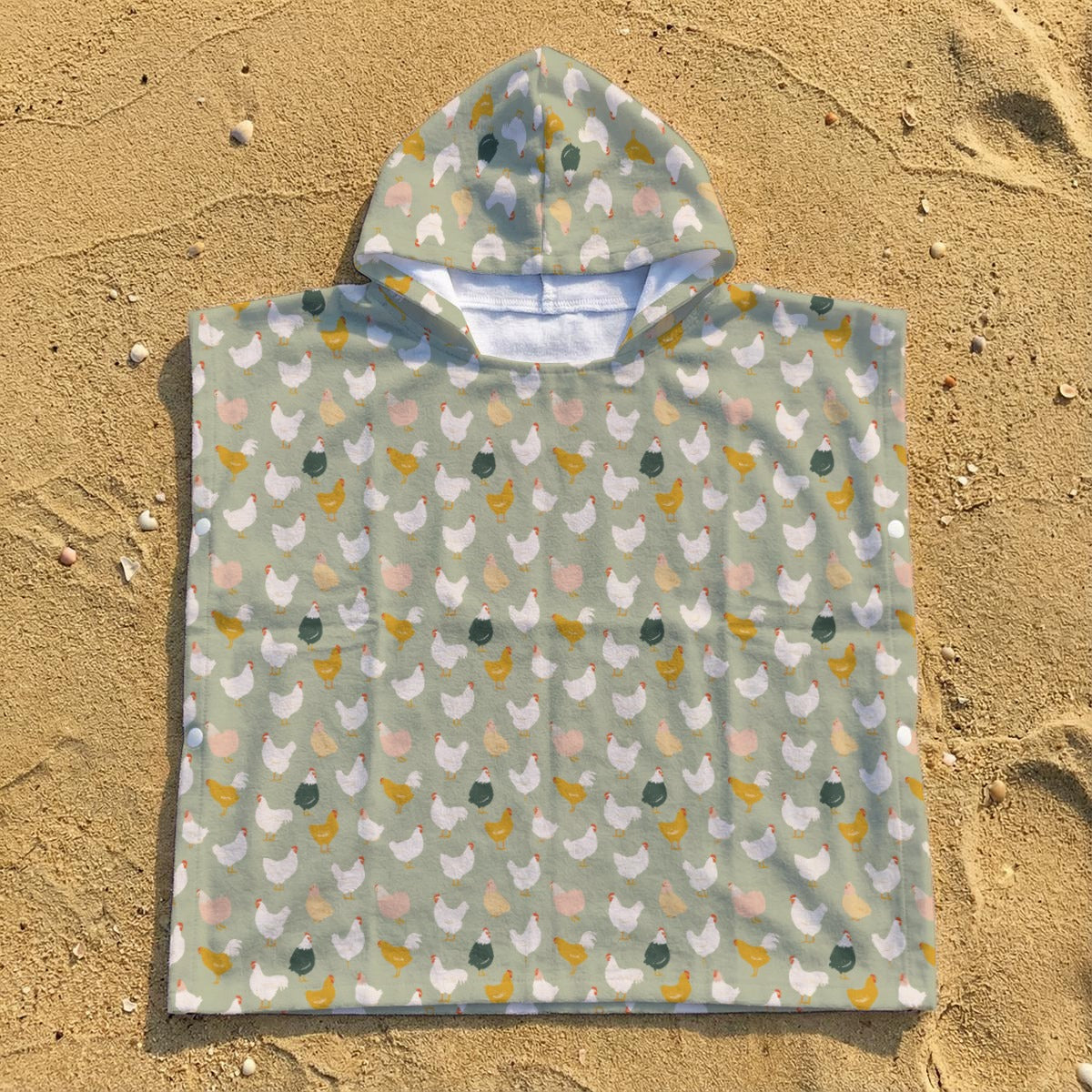 Chicken Life Kid's Hooded Towel Poncho
