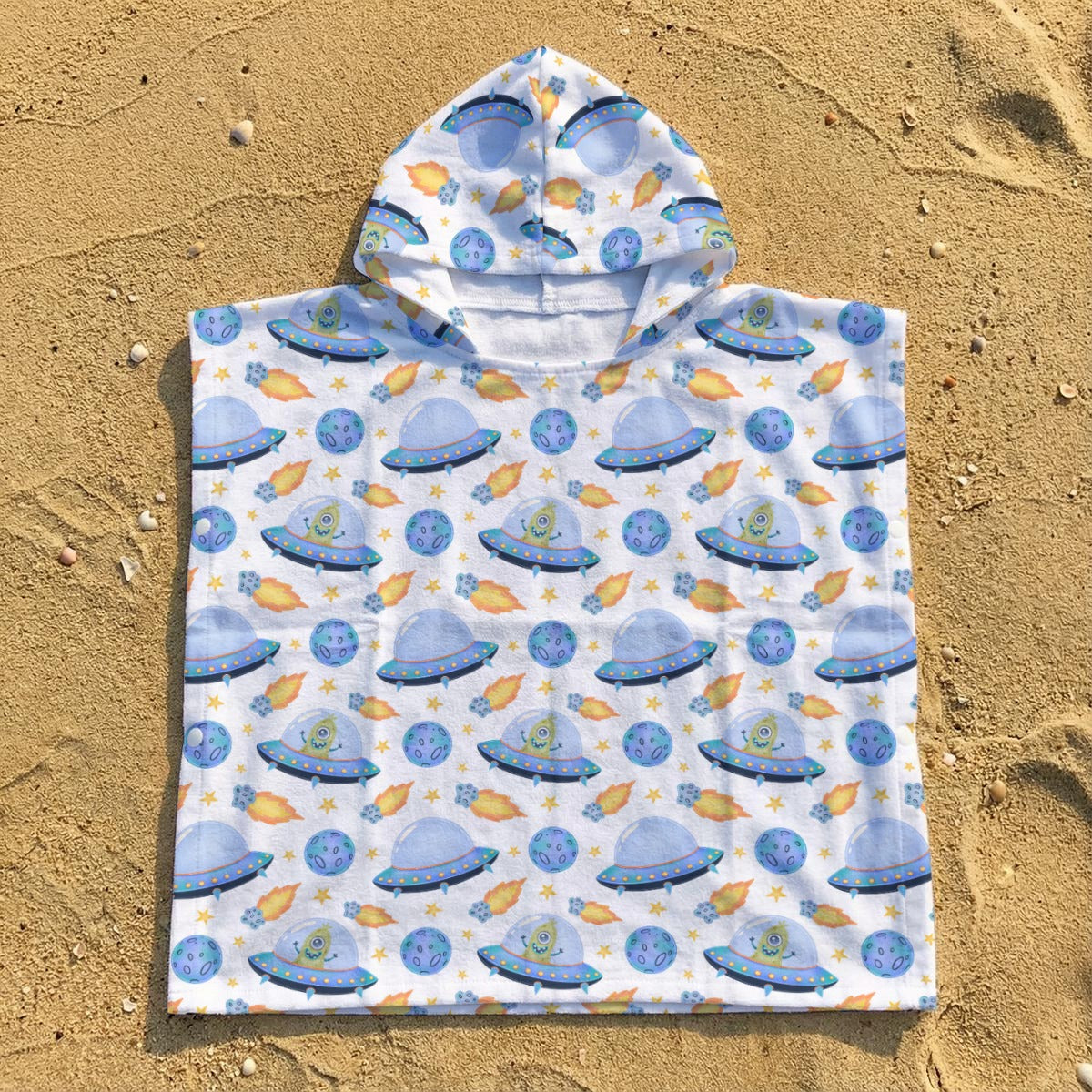 UFO's Kid's Hooded Towel Poncho