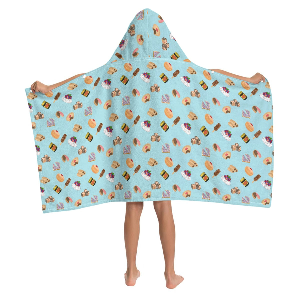 Classic Aussie Food Icons Kids Wrap Hooded Towel Poncho