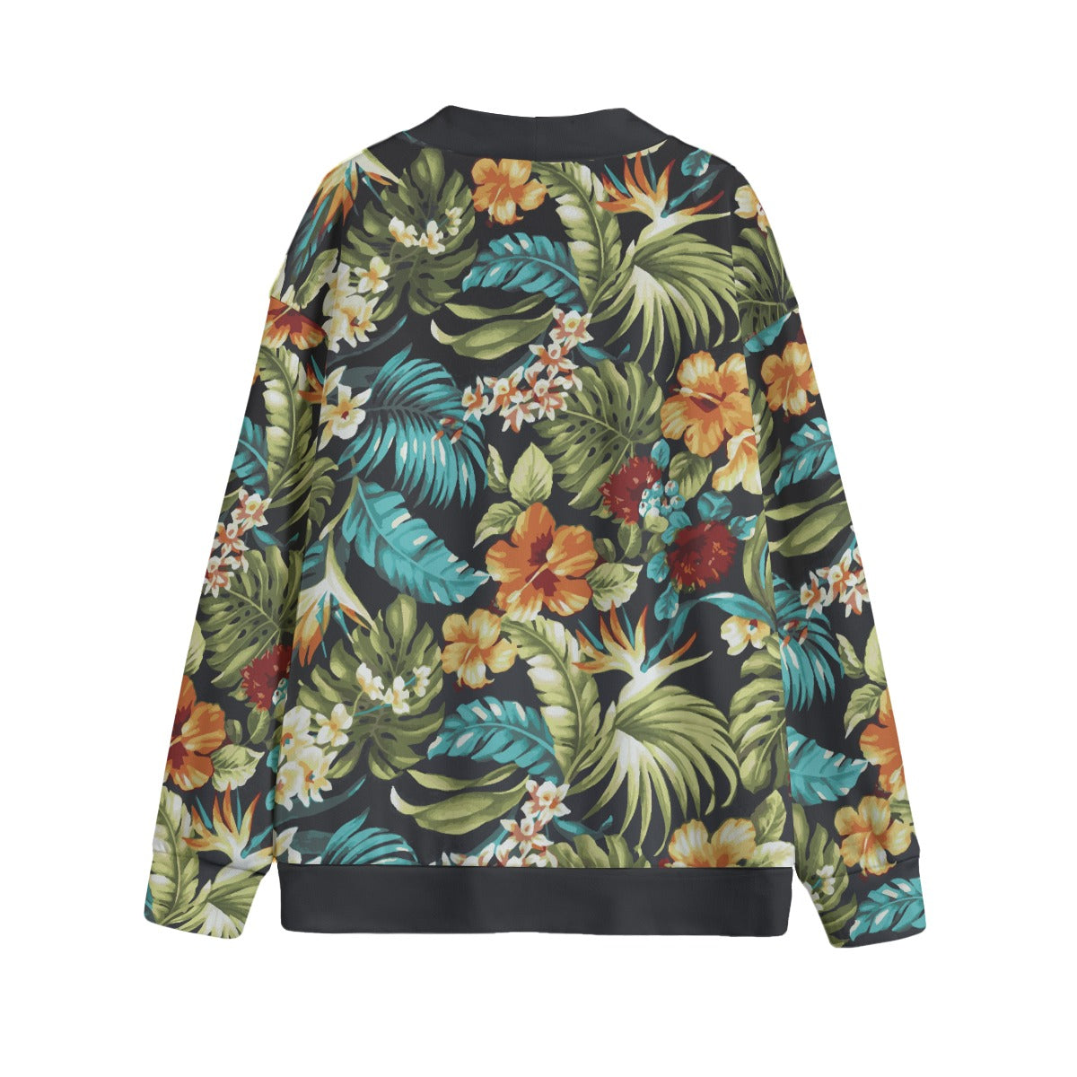 Dark Tropical Unisex V-neck Cardigan With Button Closure