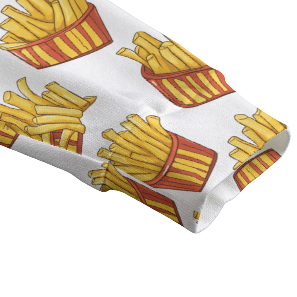French Fries Unisex V-neck Cardigan With Button Closure