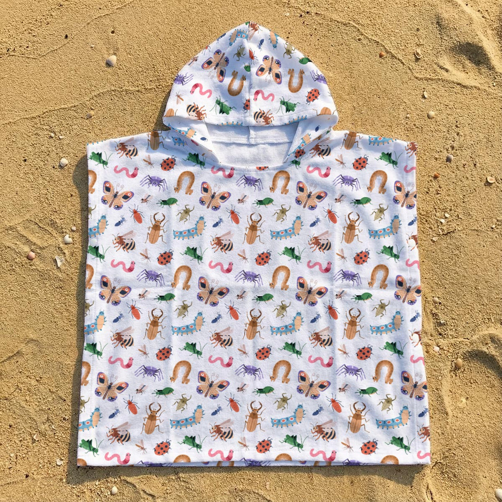 Cute Bugs Kid's Hooded Towel Poncho
