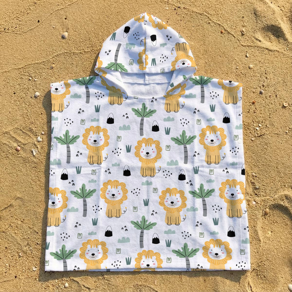 Lions Kid's Hooded Towel Poncho