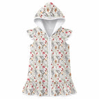 Australian Plants And Animals Girl's Hooded Beach Cover-Up
