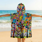 Trippy Trees Kid's Hooded Towel Poncho