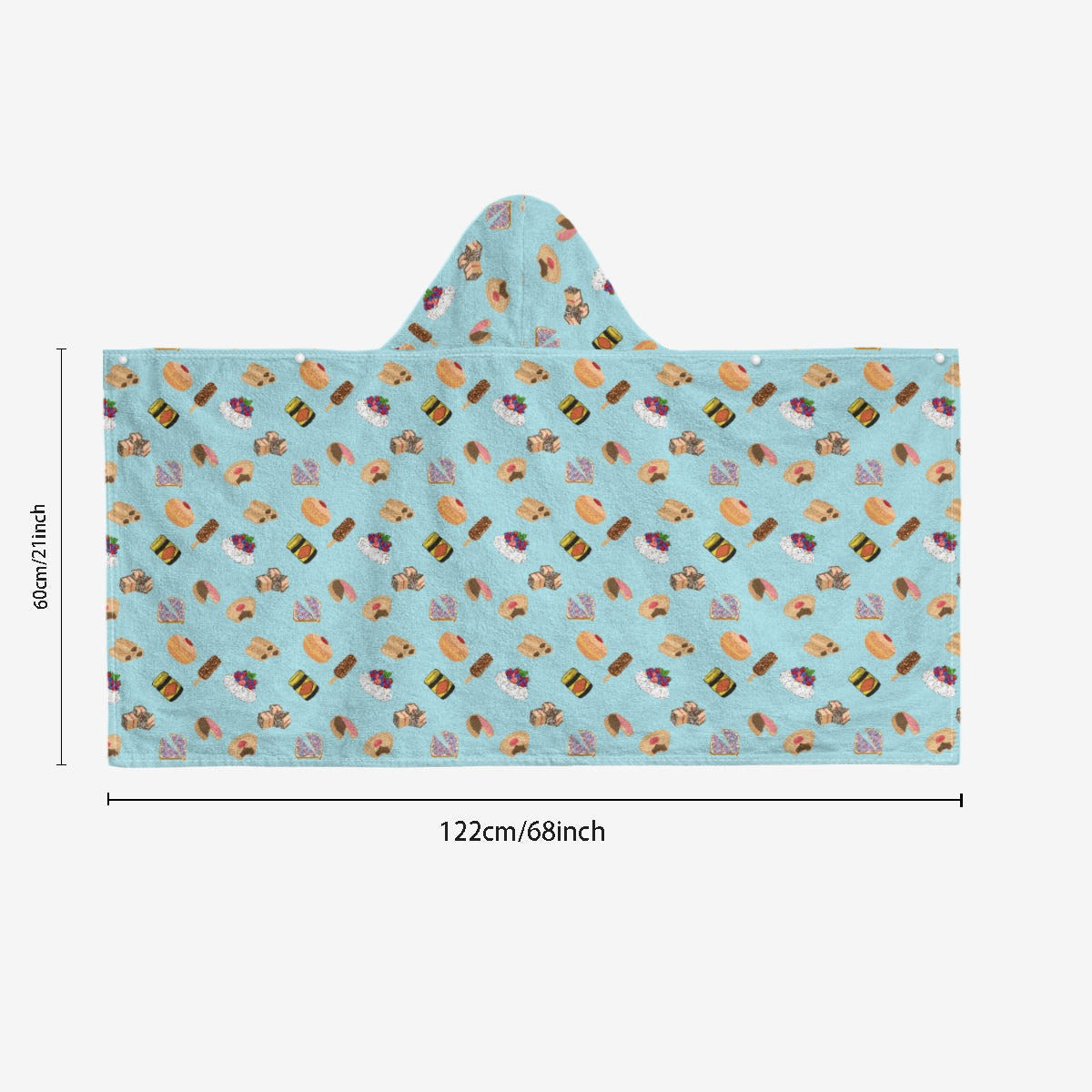 Classic Aussie Food Icons Kids Wrap Hooded Towel Poncho
