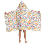 Boho Flowers And Leaves Kid's Wrap Hooded Towel Poncho