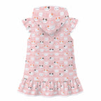 Pink Cats Girl's Hooded Beach Cover-Up