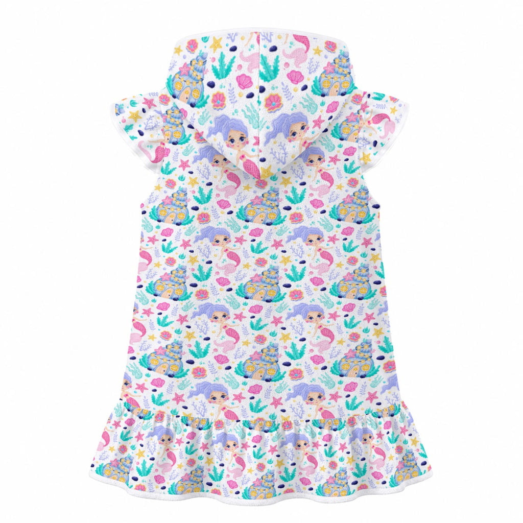 Mermaid World Girl's Hooded Beach Cover-Up