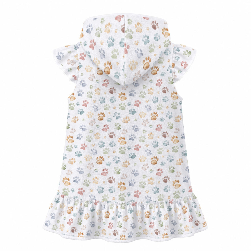 Paw Print Girl's Hooded Beach Cover-Up