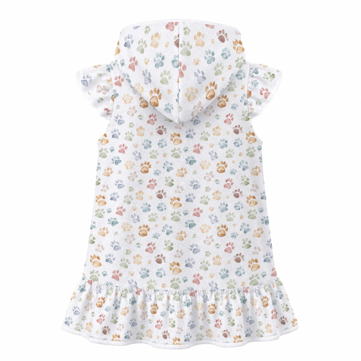 Paw Print Girl's Hooded Beach Cover-Up