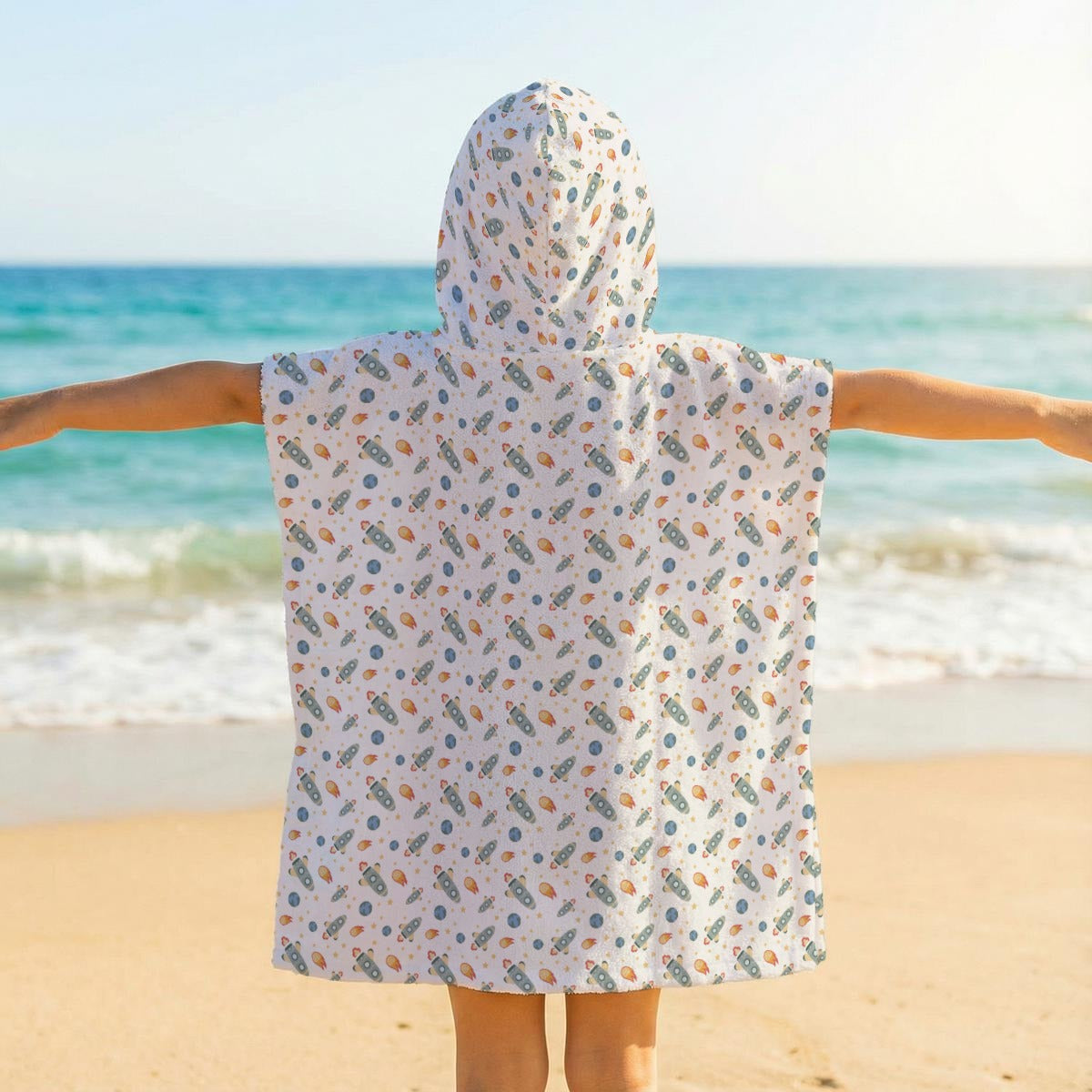Rockets Kid's Hooded Towel Poncho
