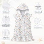 Paw Print Girl's Hooded Beach Cover-Up