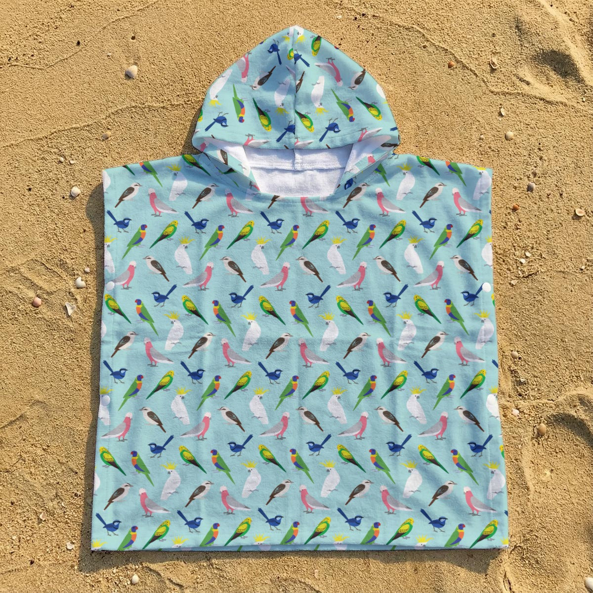 Australian Birds Kid's Hooded Towel Poncho