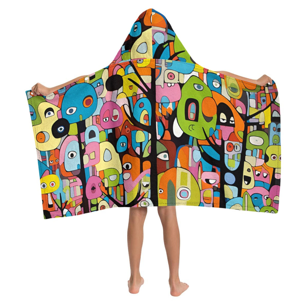 Trippy Trees Kid's Wrap Hooded Towel Poncho