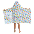 Abstract Cute Flowers Kids Wrap Hooded Towel Poncho