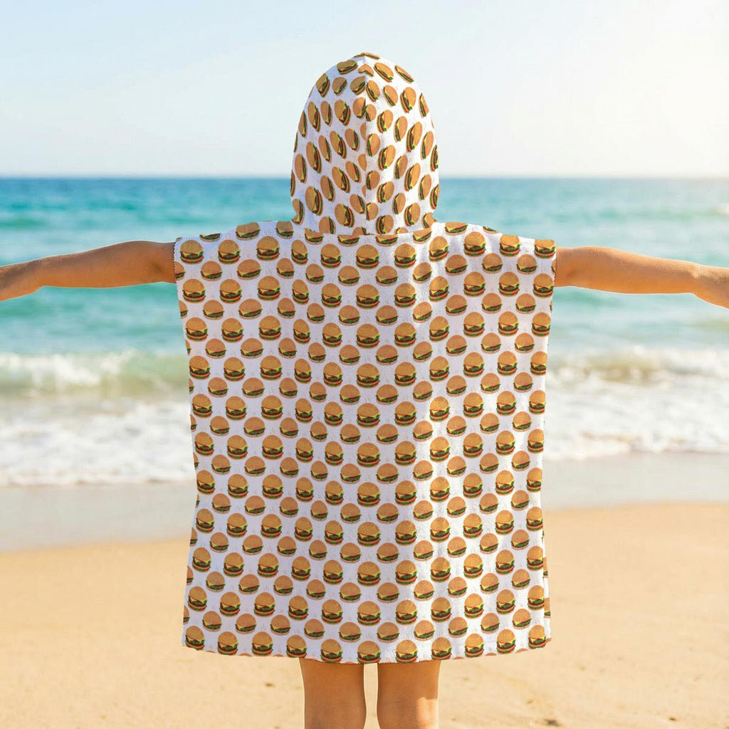 Hamburgers Kid's Hooded Towel Poncho