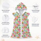 Bright Painted Tropical Girl's Hooded Beach Cover-Up